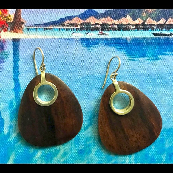 SILPADA Rare Wood and Silver Earrings - Picture 1 of 3